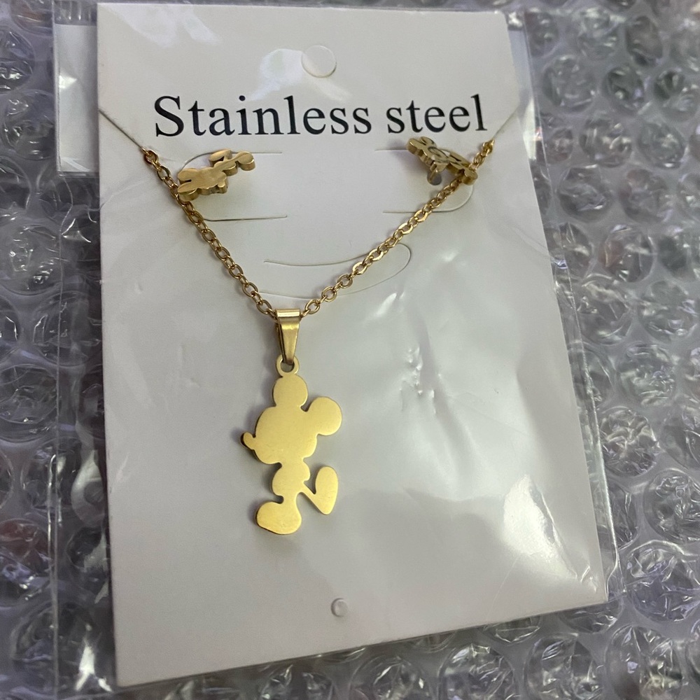 Set , Stainless Steel, Necklace and earrings